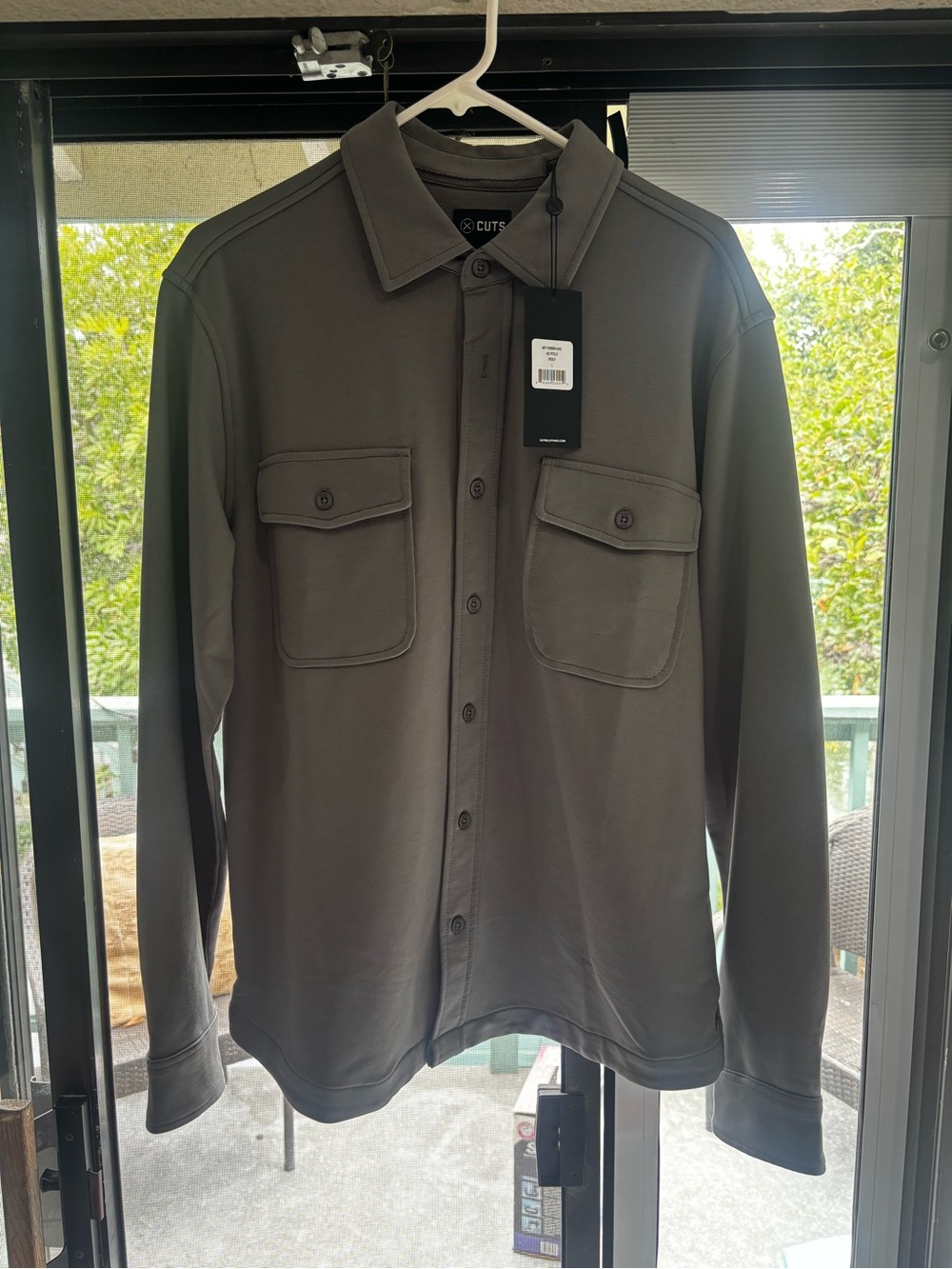 Mens Wolf Grey Cuts Overshirt
